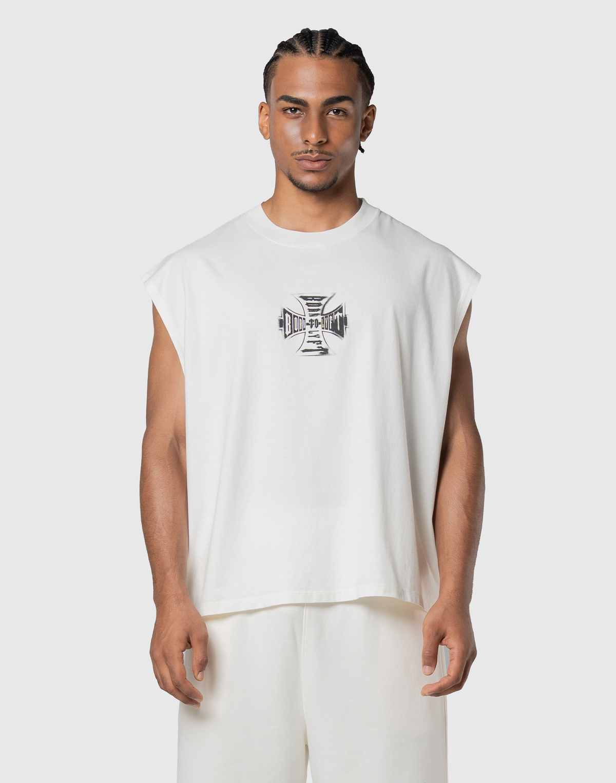 Iron Cross Logo Vintage Tanktop - Ivory