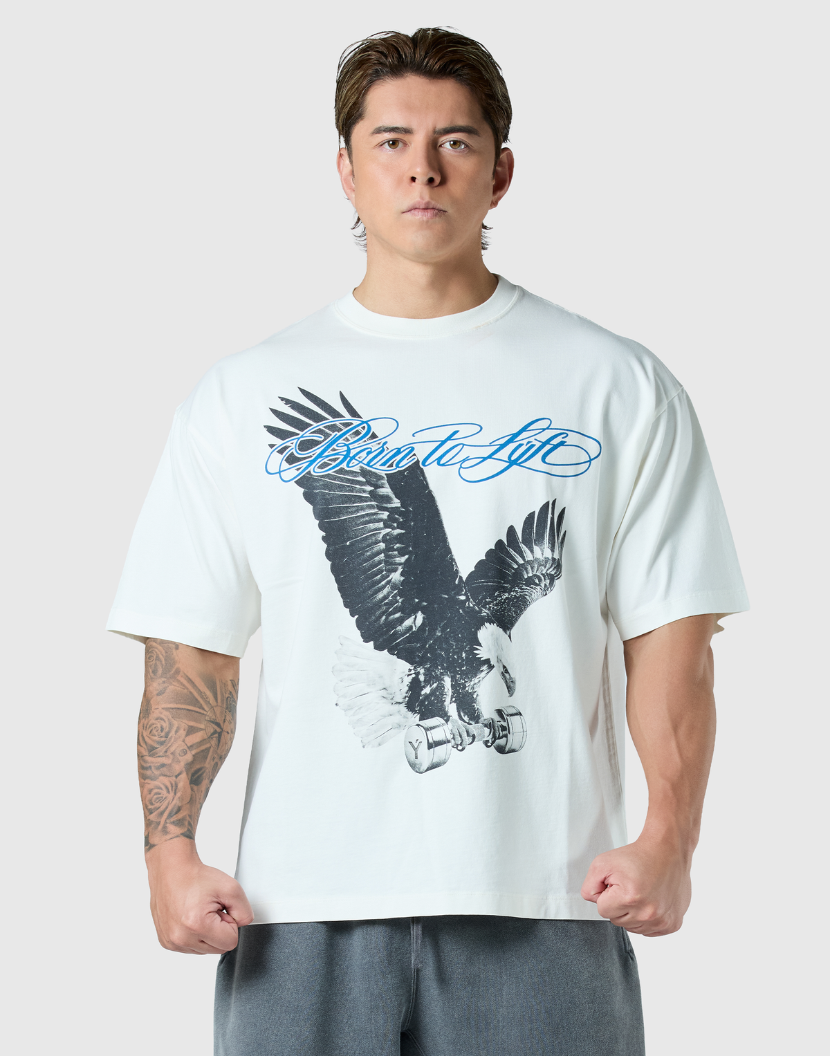 Iron Eagle Graphic Vintage Big T-Shirt - Ivory