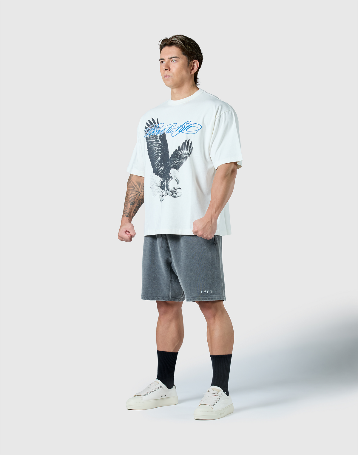 Iron Eagle Graphic Vintage Big T-Shirt - Ivory