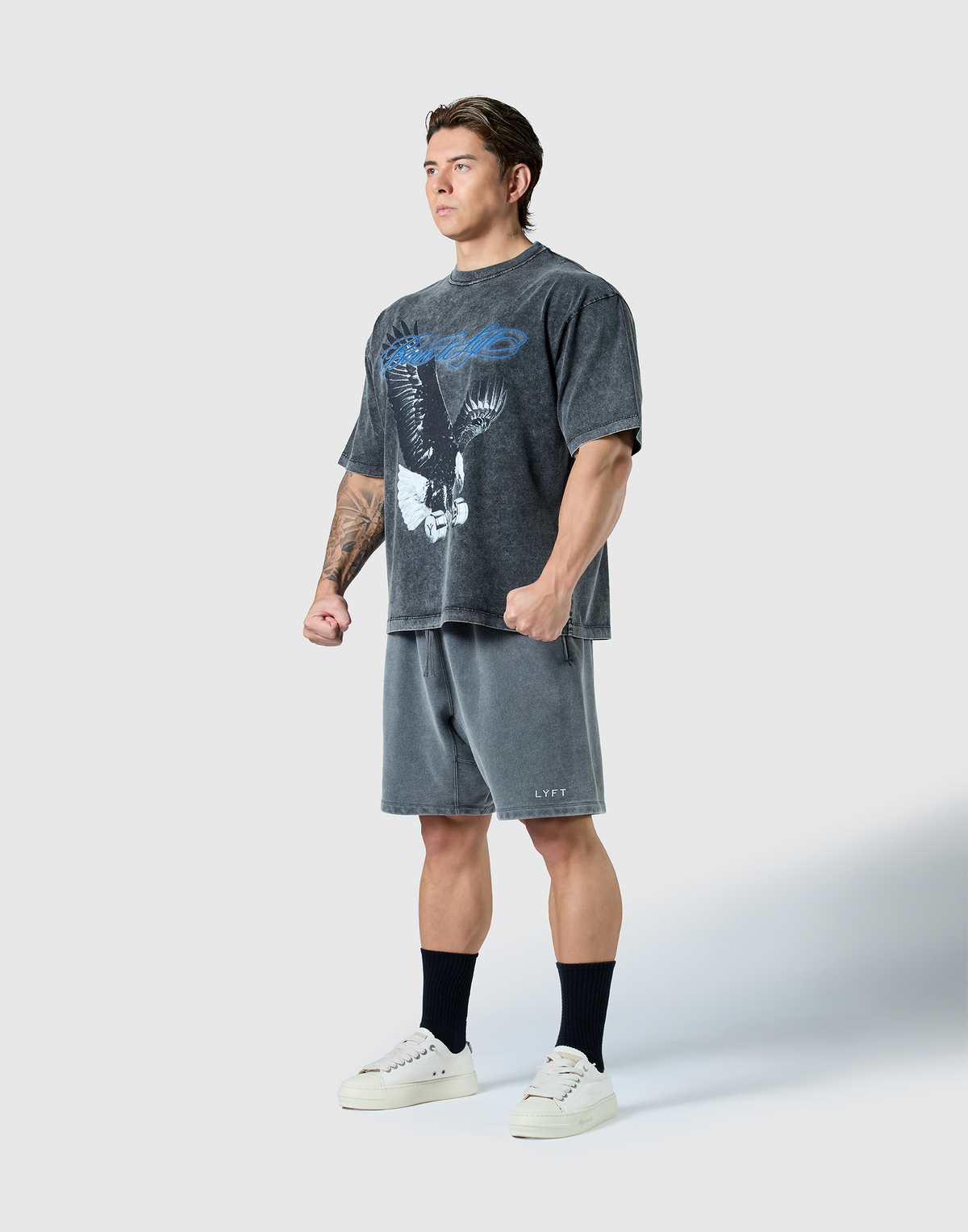 Iron Eagle Graphic Vintage Big T-Shirt - Black