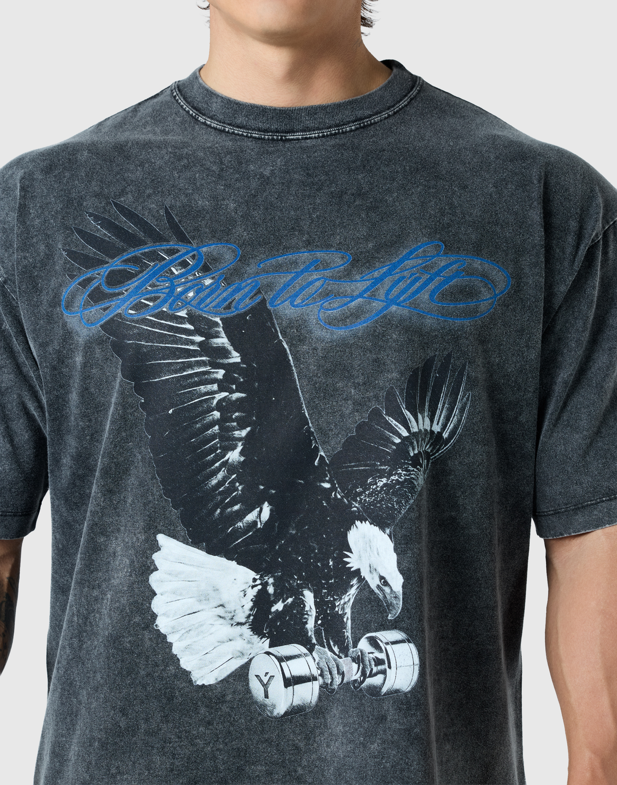 Iron Eagle Graphic Vintage Big T-Shirt - Black