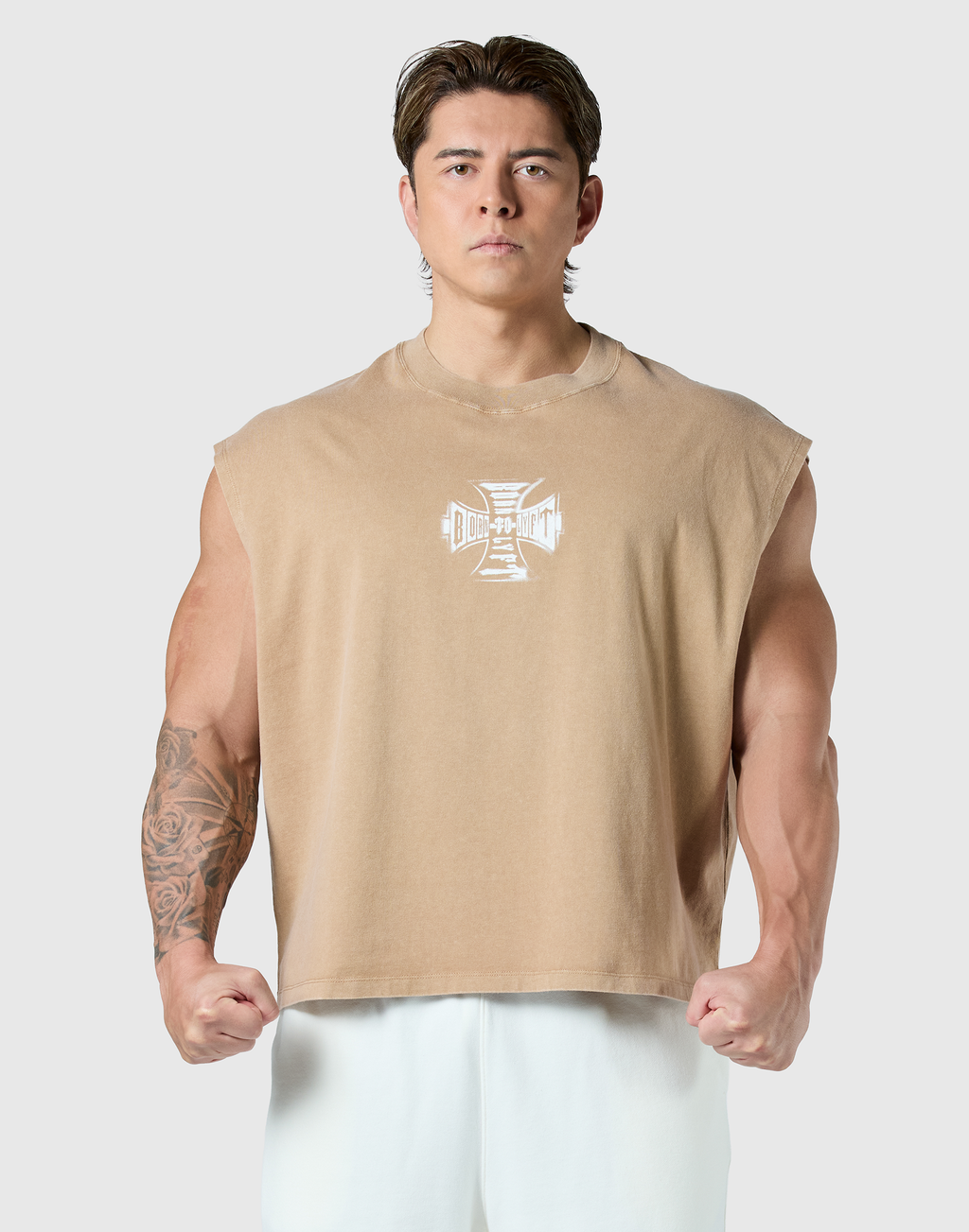 Iron Cross Logo Vintage Tanktop - Brown – LÝFT