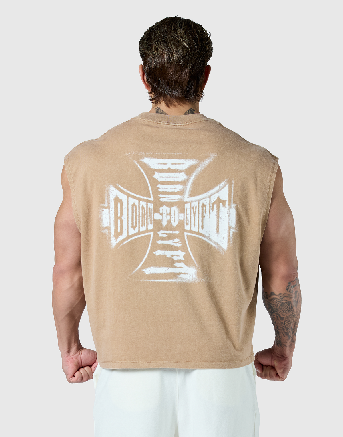 Iron Cross Logo Vintage Tanktop - Brown