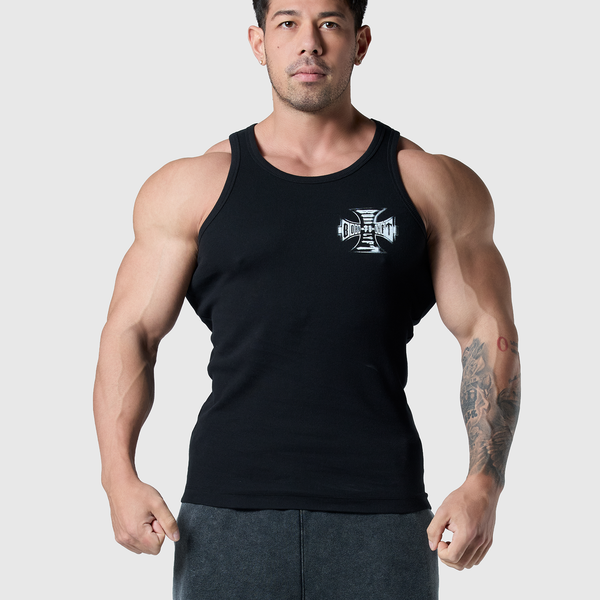 Iron Cross Logo Rib Tanktop - Black – LÝFT
