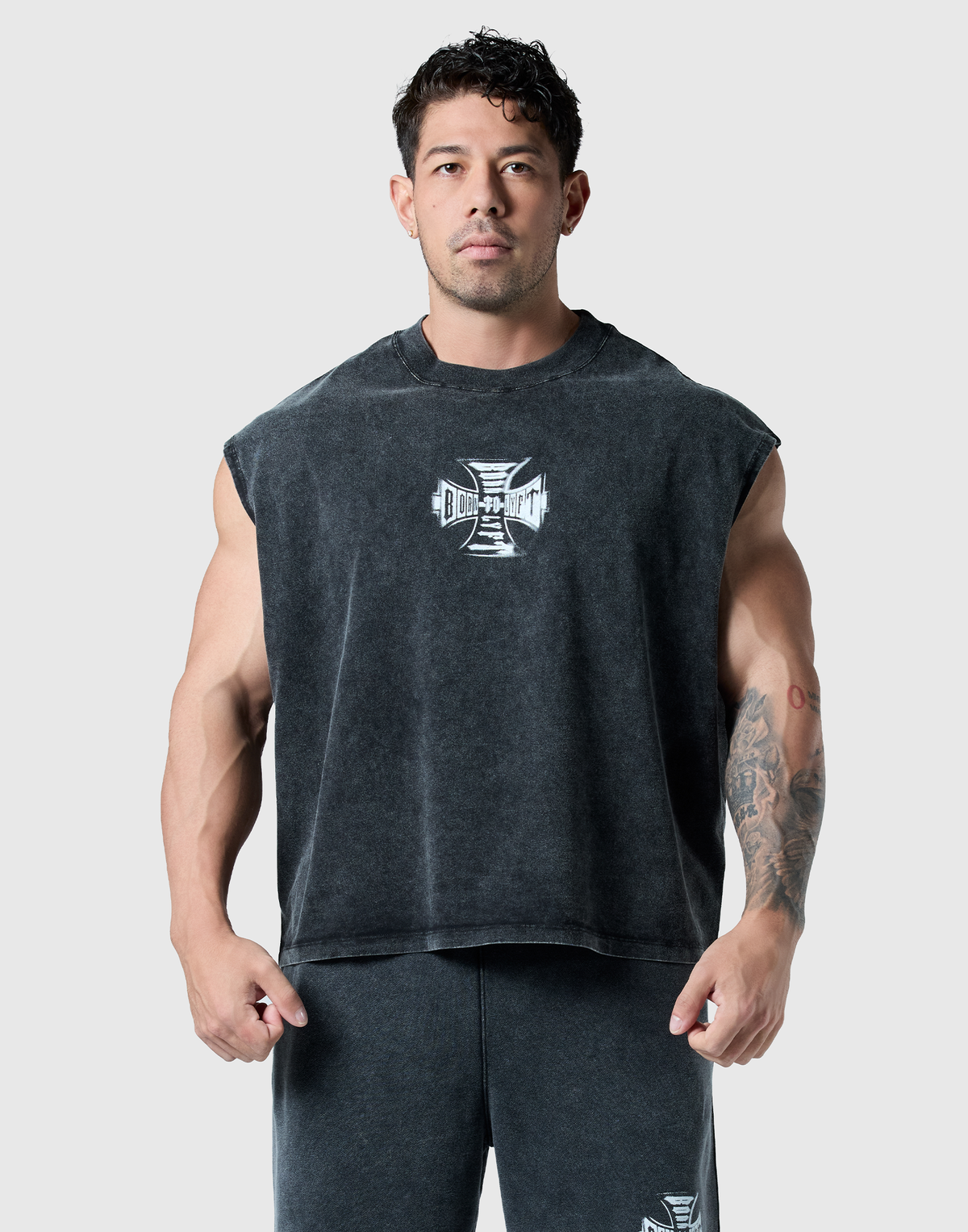 Iron Cross Logo Vintage Tanktop - Black