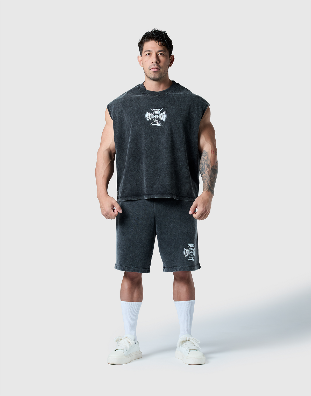 Iron Cross Logo Vintage Tanktop - Black