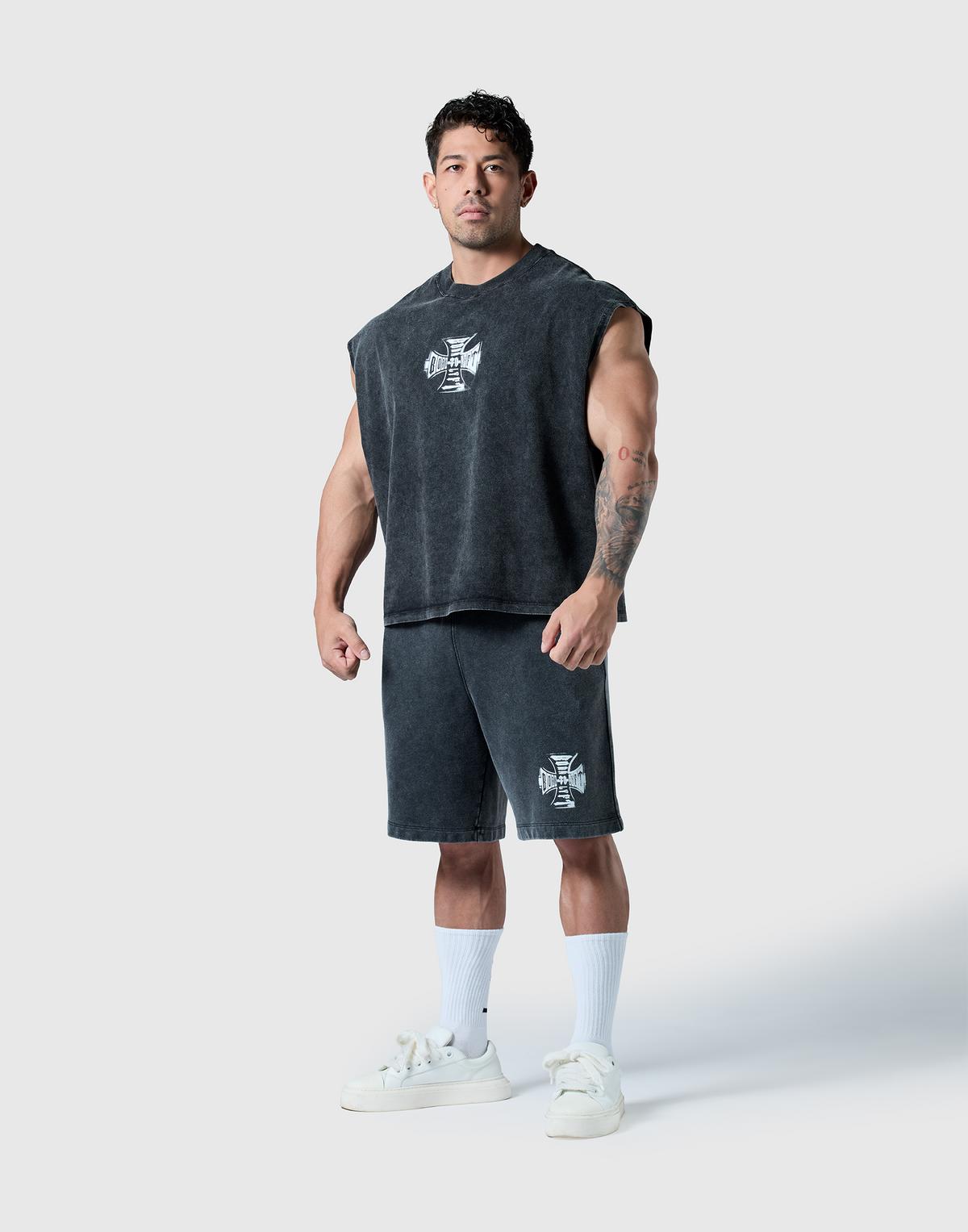 Iron Cross Logo Vintage Tanktop - Black
