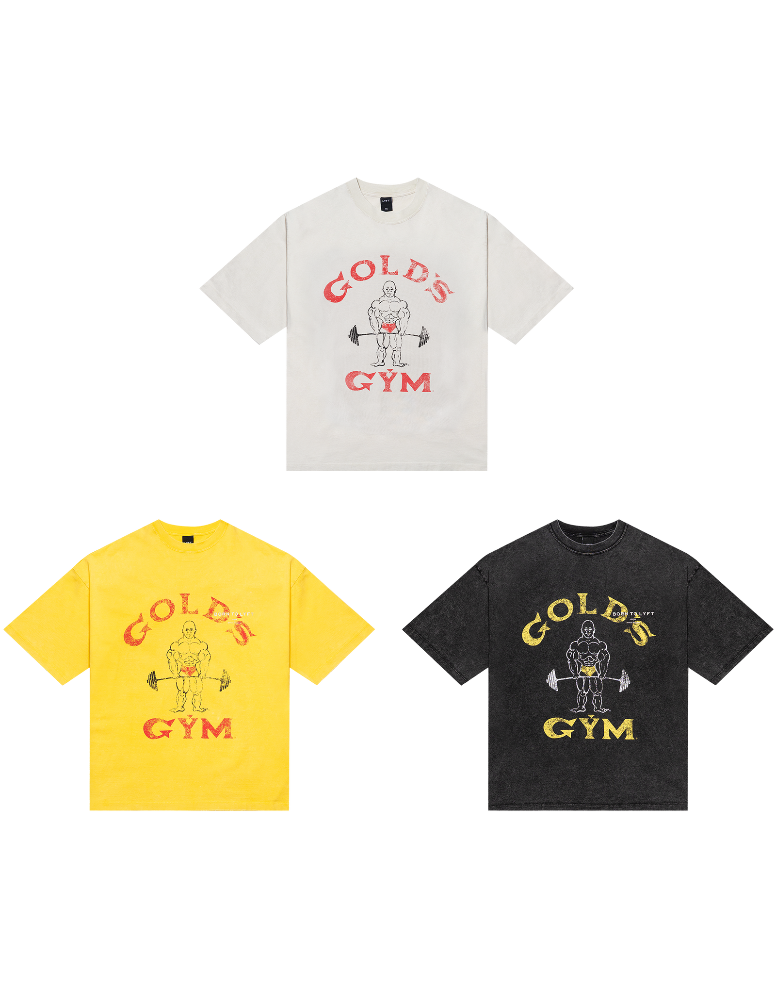 LÝFT × GOLD'S Gym Vintage Logo Big T-Shirt (1デザイン1点までの購入