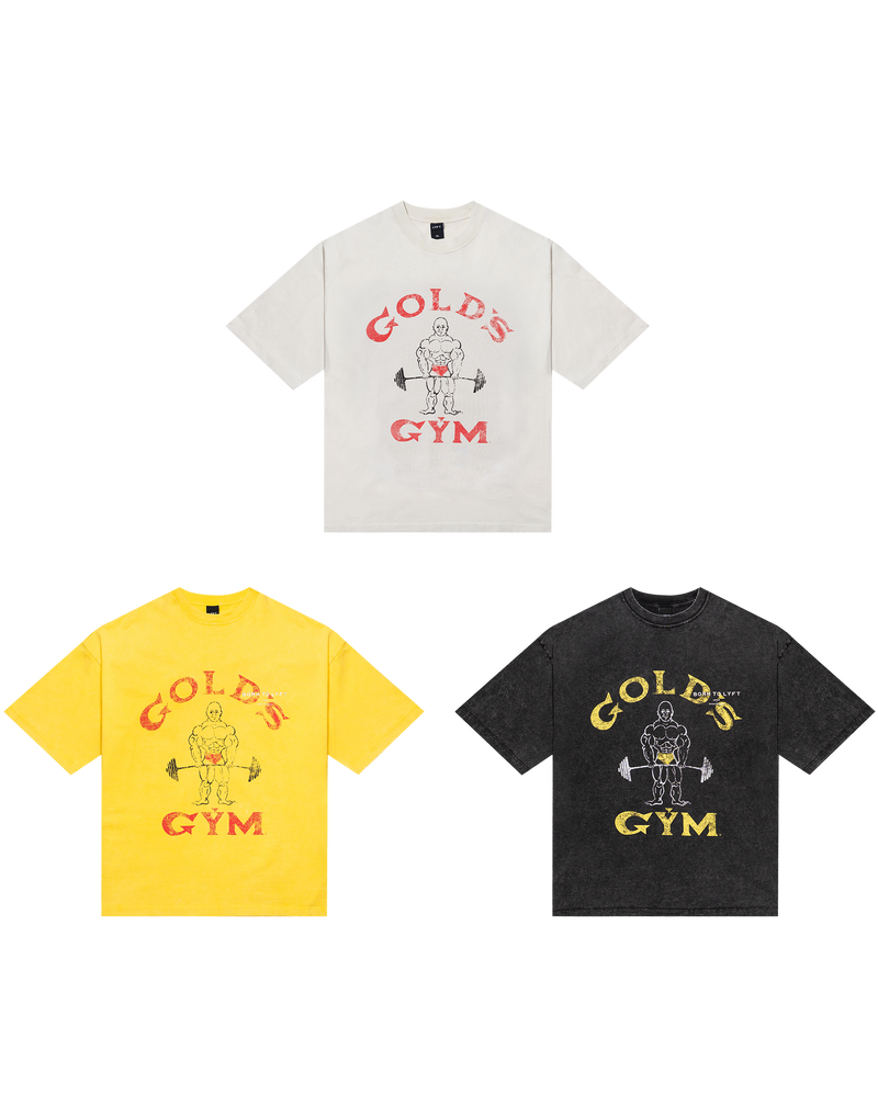 LÝFT × GOLD'S Gym Vintage Logo Big T-Shirt
