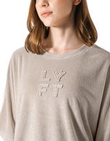 Batwing Sleeve Pile T-Shirt - Beige