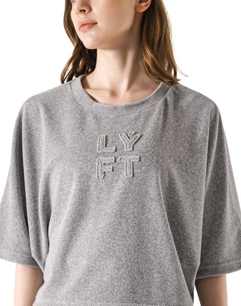 Batwing Sleeve Pile T-Shirt - Grey