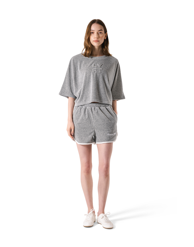Batwing Sleeve Pile T-Shirt - Grey