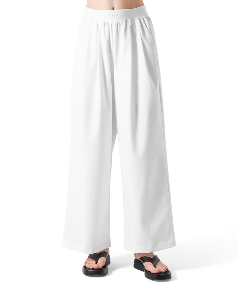 Jacquard Wide Easy Pants - White