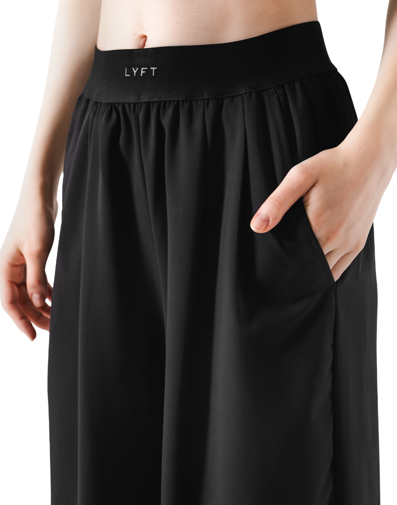 Jacquard Wide Easy Pants - Black