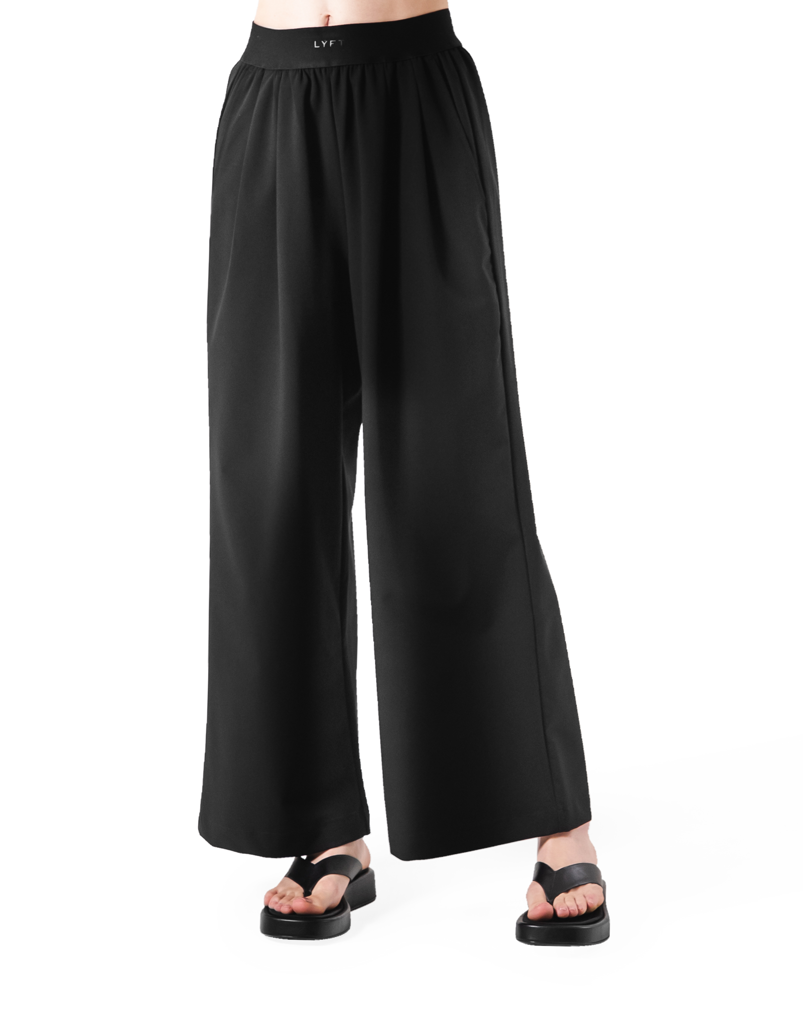 Jacquard Wide Easy Pants - Black – LÝFT Jacquard Wide Easy Pants - Black – LÝFT