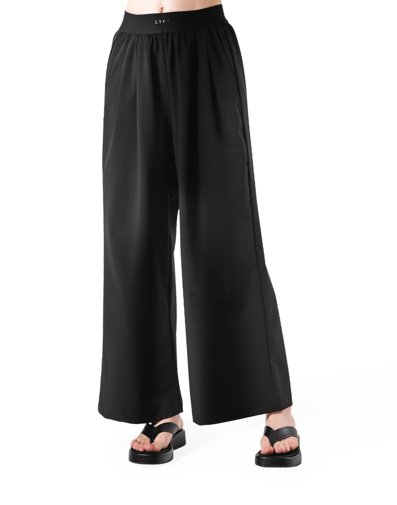 Jacquard Wide Easy Pants - Black