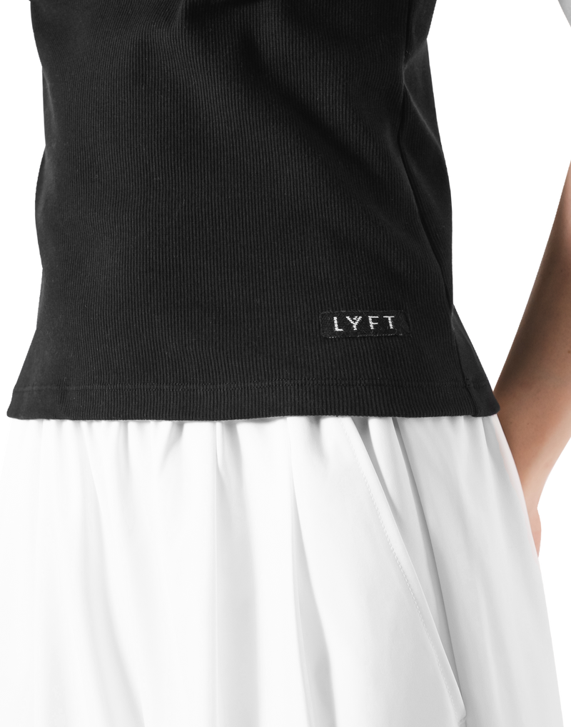 Cup In Rib Tanktop - Black