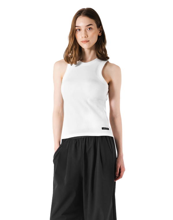 Cup In Rib Tanktop - White