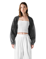 Dolman Sleeve Cropped Cardigan - Black