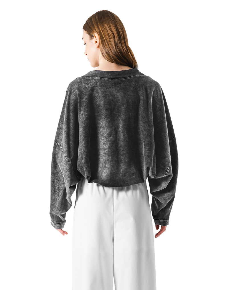 Dolman Sleeve Cropped Cardigan - Black