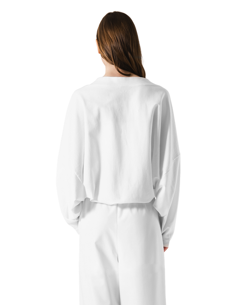 Dolman Sleeve Cropped Cardigan - White