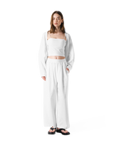 Dolman Sleeve Cropped Cardigan - White