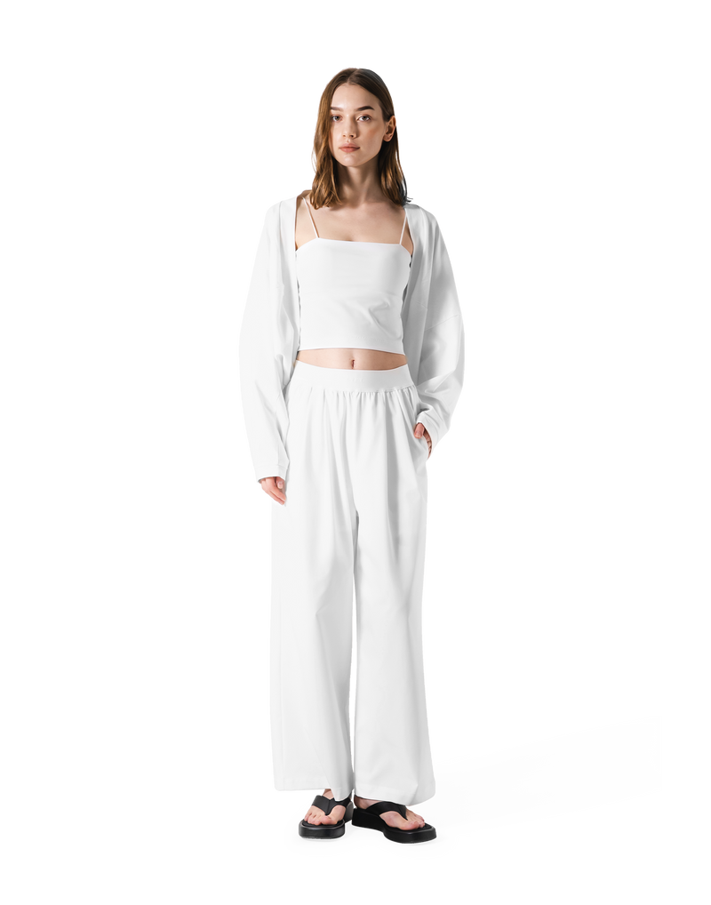 Dolman Sleeve Cropped Cardigan - White