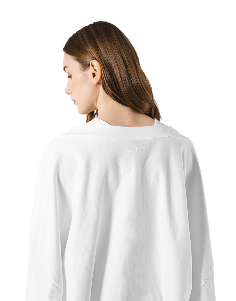 Dolman Sleeve Cropped Cardigan - White