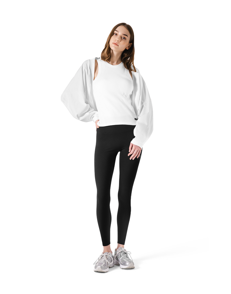 Dolman Sleeve Cropped Cardigan - White