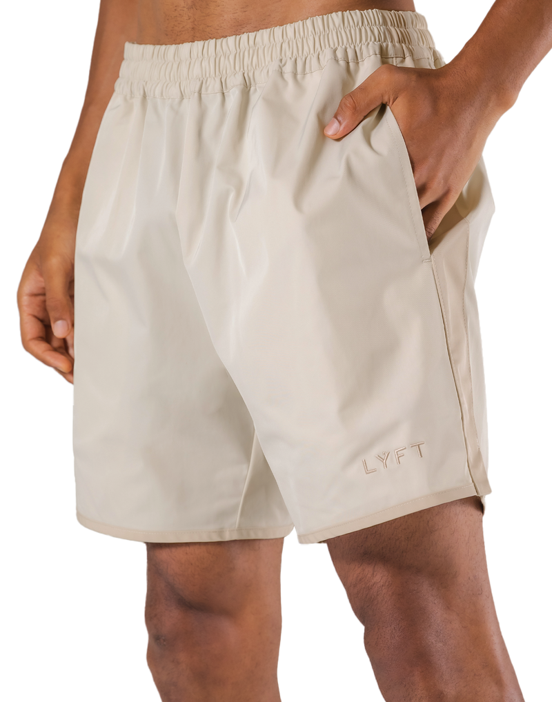 Side Pattern Wide Shorts - Ivory