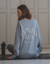 Back Logo Knit Pullover - Grey