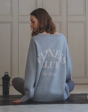 Back Logo Knit Pullover - Grey