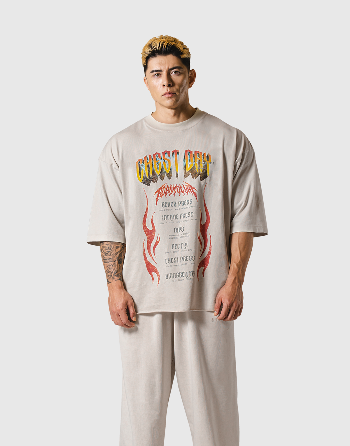 Chest Day Vintage Extra Big T-Shirt - Ivory