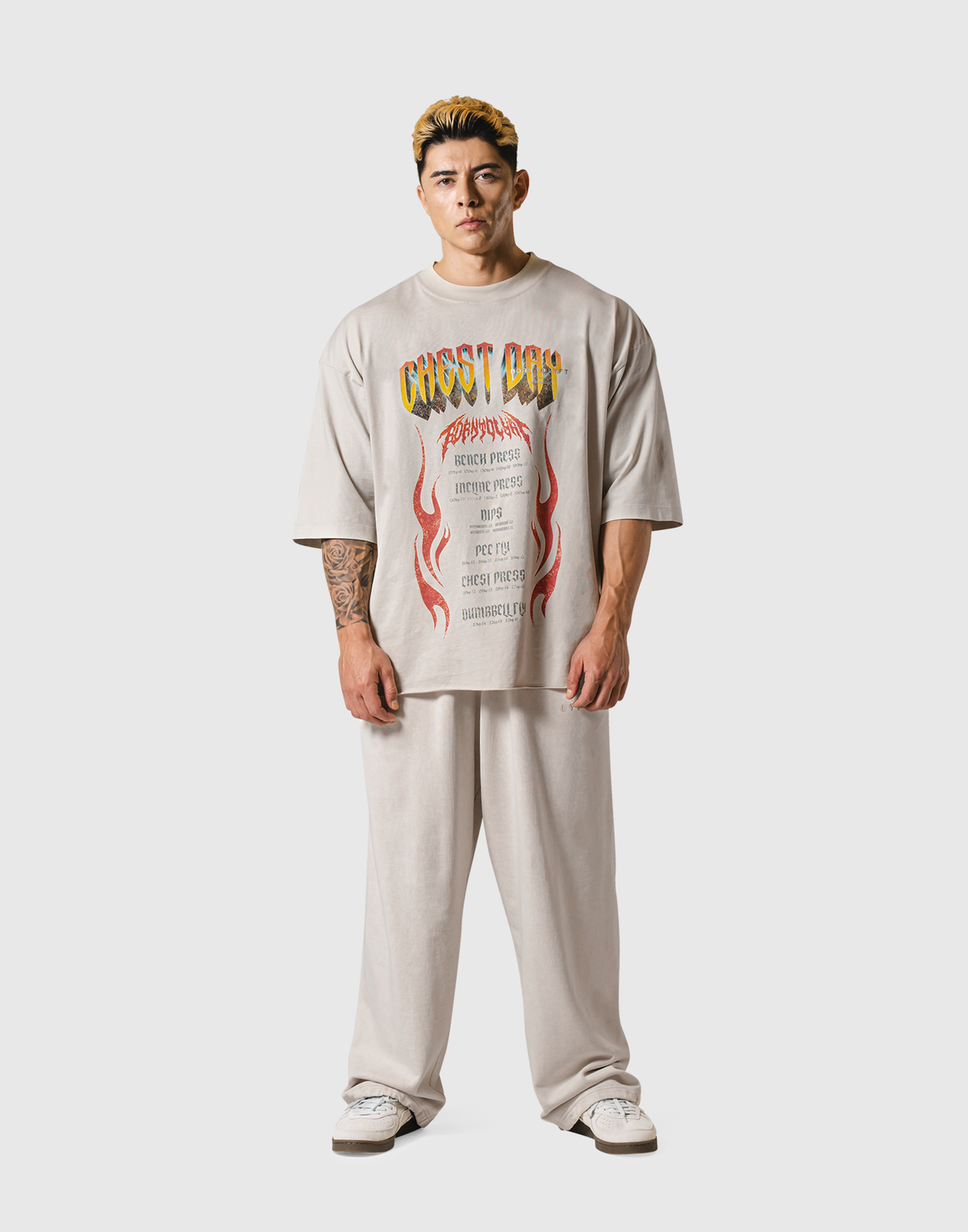 Chest Day Vintage Extra Big T-Shirt - Ivory