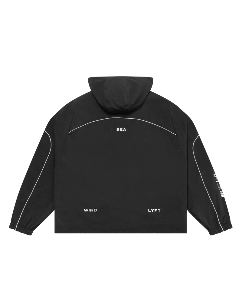 LÝFT × WIND AND SEA Piping Hooded Zip-Up Jacket - Black