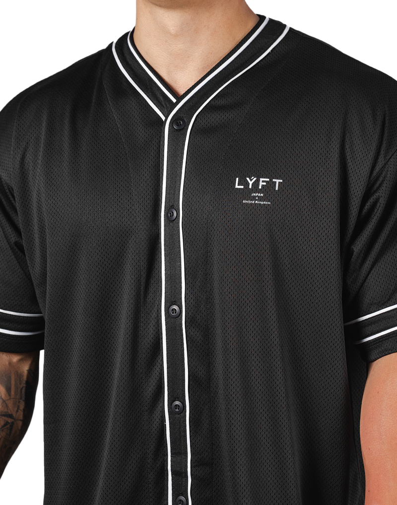 LÝFT Mesh Baseball Shirt - Black LÝFT Mesh Baseball Shirt - Black