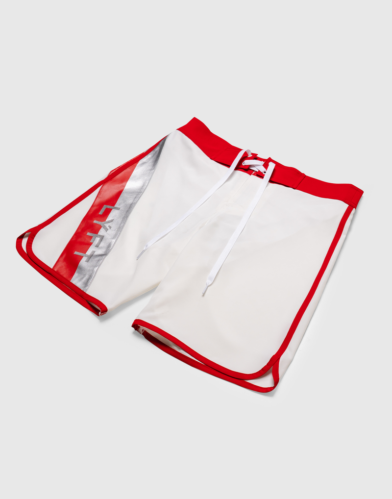 LÝFT Stage Shorts - White/Red