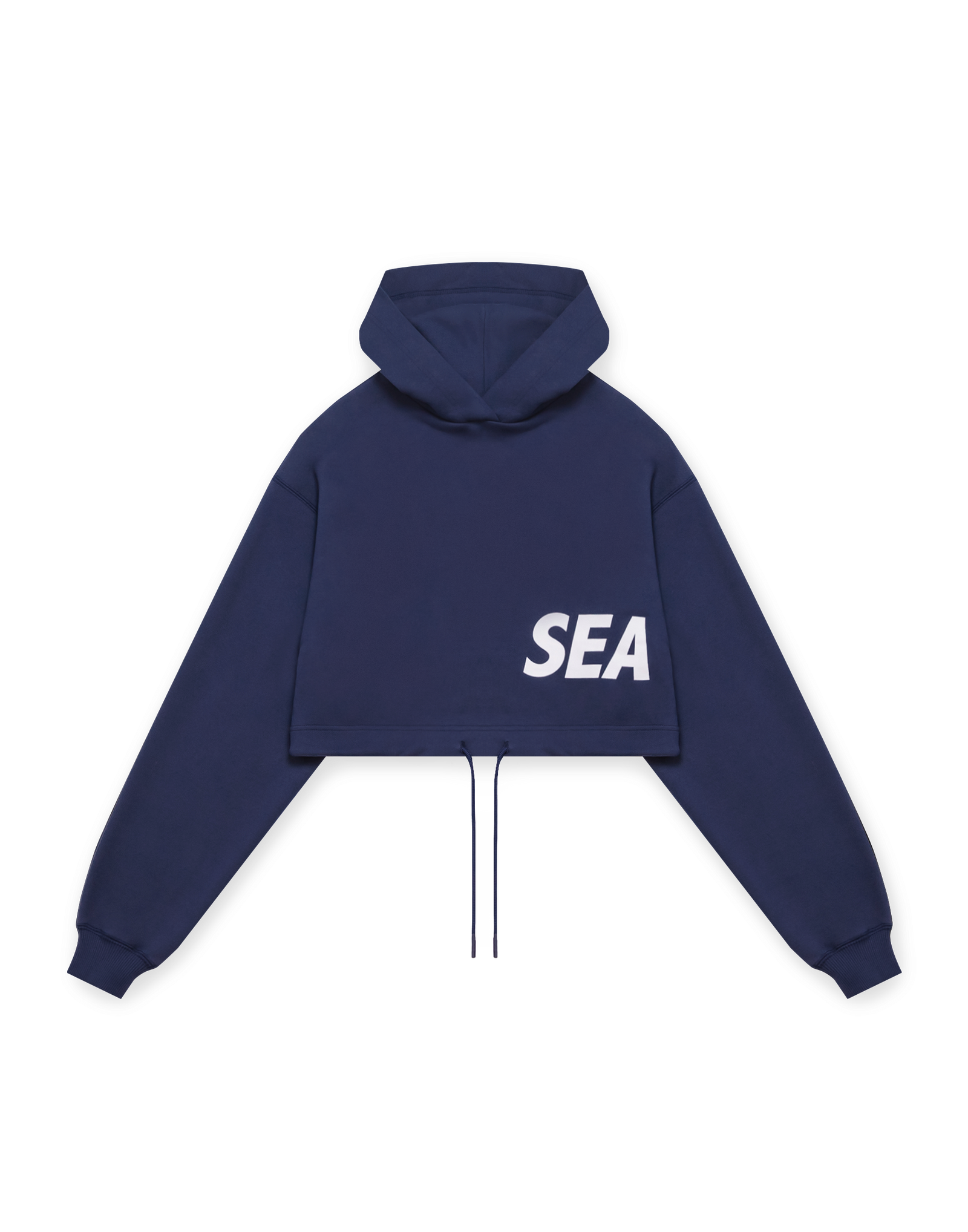 LÝFT × WIND AND SEA Wide Cropped Hoodie - Navy