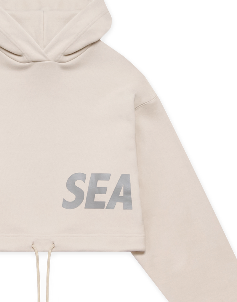 LÝFT × WIND AND SEA Wide Cropped Hoodie - Ivory