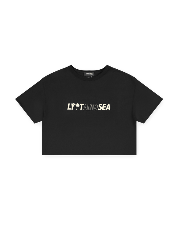 LÝFT × WIND AND SEA Limited Logo Wide Cropped T-Shirt - Black