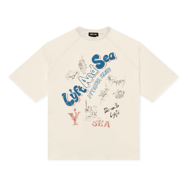 LÝFT × WIND AND SEA Raglan Sleeves Big T-Shirt - Ivory