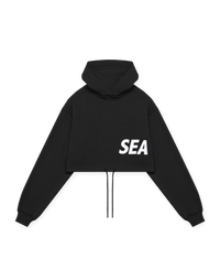 LÝFT × WIND AND SEA Wide Cropped Hoodie - Black LÝFT × WIND AND SEA Wide Cropped Hoodie - Black