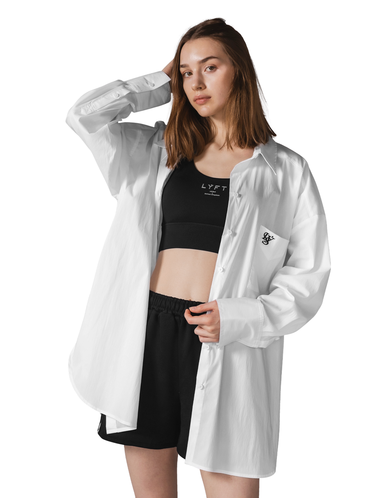 リフト LYFT ドーベルマンオーバーサイズシャツ S アイボリー Side Slit Oversize Shirt - White – LÝFT