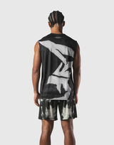 Faded Graphic Tank Top - Black