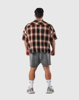 Oversize Cut-Off Check Shirt - Red