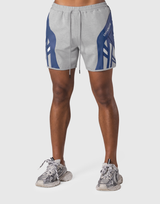 Multi Pattern Side Mesh Shorts - Blue