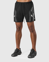 Multi Pattern Side Mesh Shorts - Black