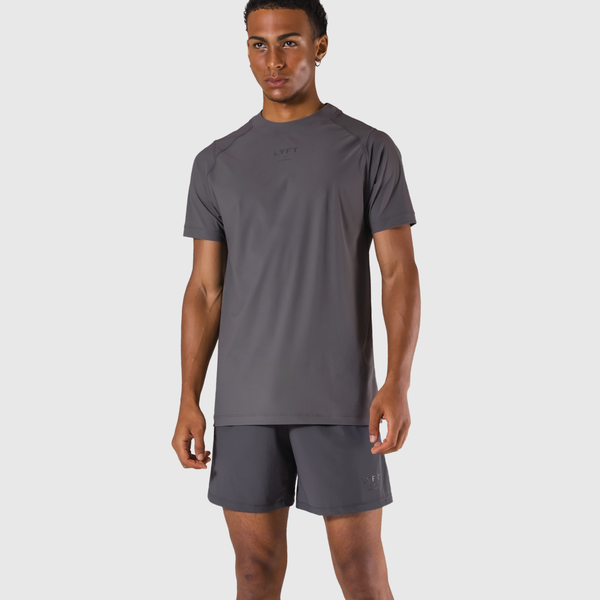 Back Mesh Stretch Slim T-Shirt - D.Grey – LÝFT
