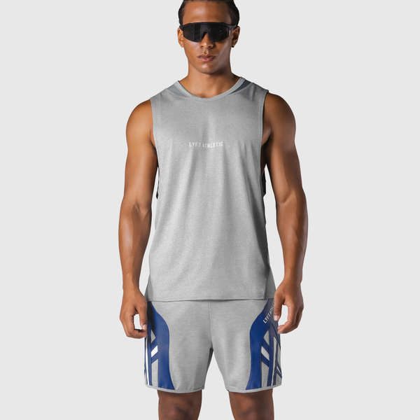 Multi Pattern Back Mesh Loose Tanktop - Grey – LÝFT