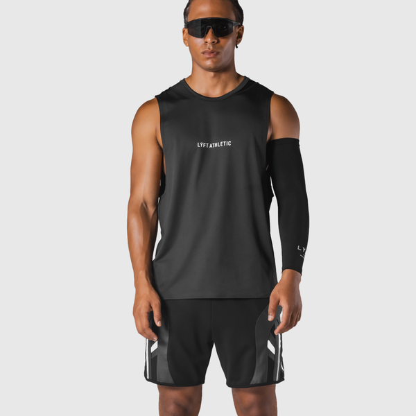 Multi Pattern Back Mesh Loose Tanktop - Black – LÝFT